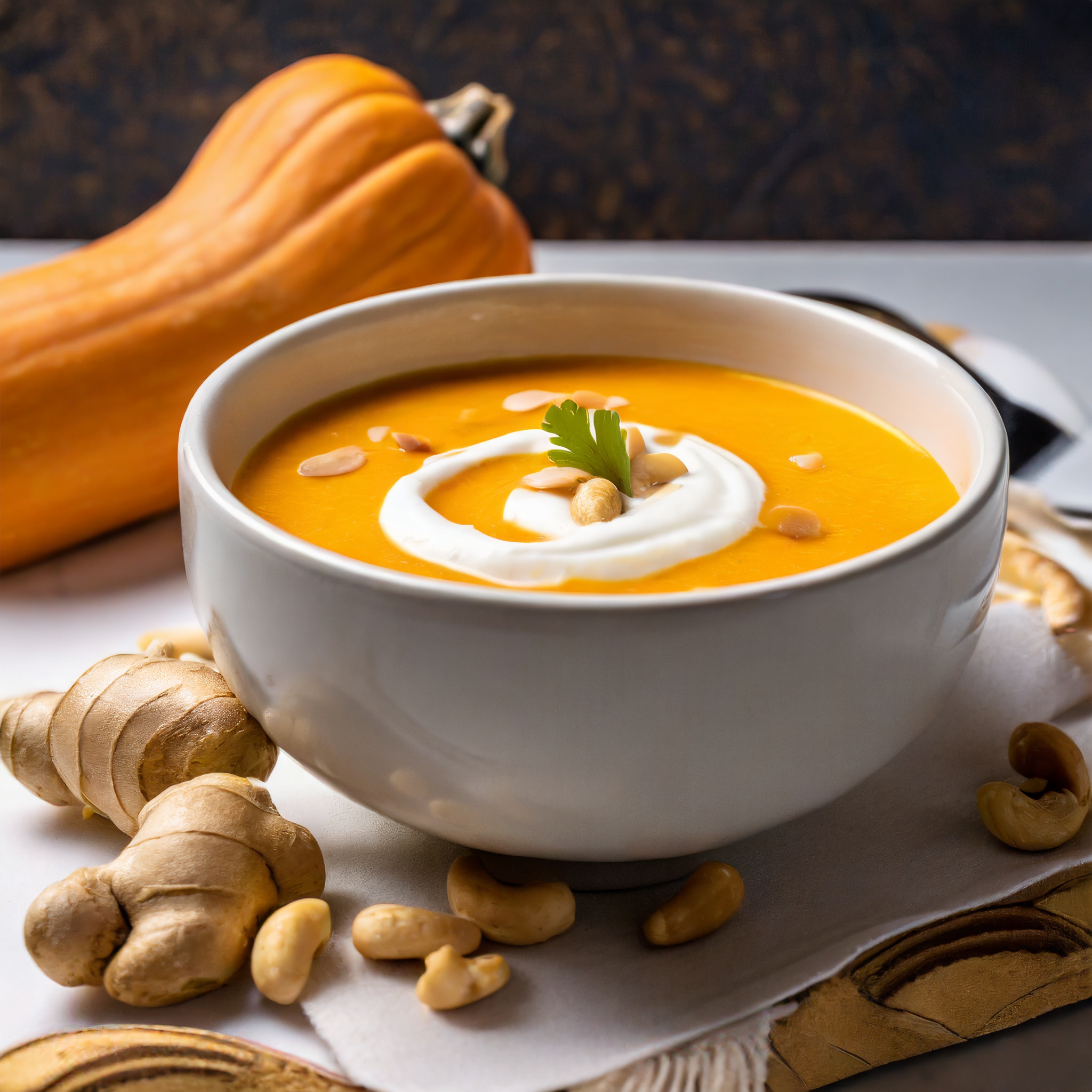 Firefly_Butternut_squash_soup_with_cashews_and_a_yogurt_swirl_in_it._whole_ginger_root_next_to_bowl Promoting Health and Wellbeing with Reiki and Other Holistic Practices - Inspirit Studios - Results from #5